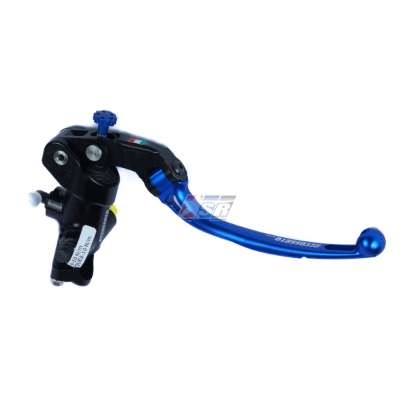 Accossato Master Rem Kanan 16mm & 19mm Universal dengan Body Hitam dan Folding Lever untuk 1 & 2 Kaliper Sepeda Motor Italian Quality - Silver, 19 x 18 - Gambar 7