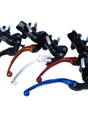 Accossato Master Rem Kanan 16mm & 19mm Universal dengan Body Hitam dan Folding Lever untuk 1 & 2 Kaliper Sepeda Motor Italian Quality - Silver, 19 x 18