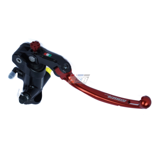 Accossato Master Rem Kanan 16mm & 19mm Universal dengan Body Hitam dan Folding Lever untuk 1 & 2 Kaliper Sepeda Motor Italian Quality - Silver, 19 x 18 - Gambar 6