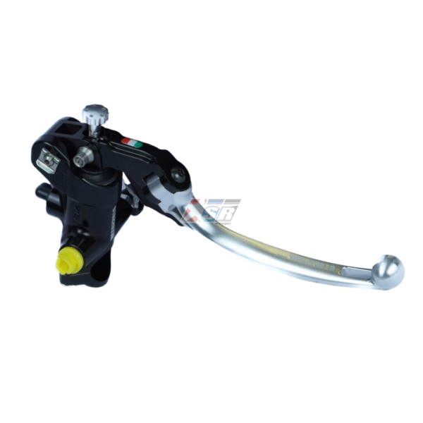Accossato Master Rem Kanan 16mm & 19mm Universal dengan Body Hitam dan Folding Lever untuk 1 & 2 Kaliper Sepeda Motor Italian Quality - Silver, 19 x 18 - Gambar 5