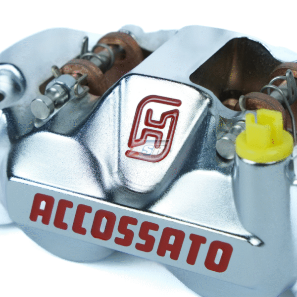 Kaliper Accossato MonoBlok PZ004 Chrome Sandblasted CNC Billet Kanan Caliper Accosato 108mm - Gambar 4