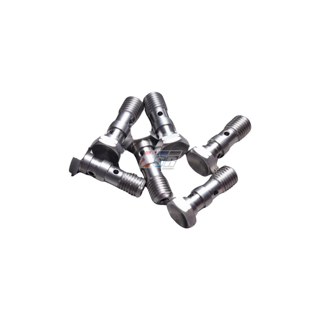 Baut Banjo Bolt M10x1.25 Original HEL 2 lubang include 3 ring tembaga - Gambar 2